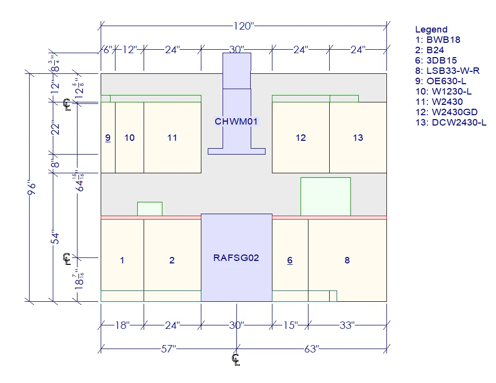 10x10 Kitchen Layout Design - Charleston Saddle Cabinets