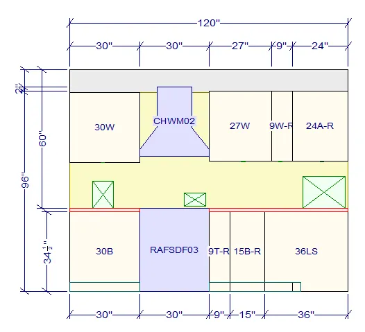 10x10 L-Shape Kitchen Layout Design - Glenwood Shaker Cabinets