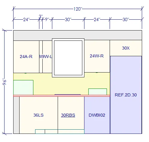 10x10 L-Shape Kitchen Layout Design - Glenwood Shaker Cabinets