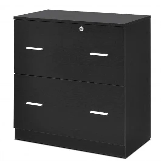 2-Drawer Lateral File Cabinet with Lock for Office and Home-Black