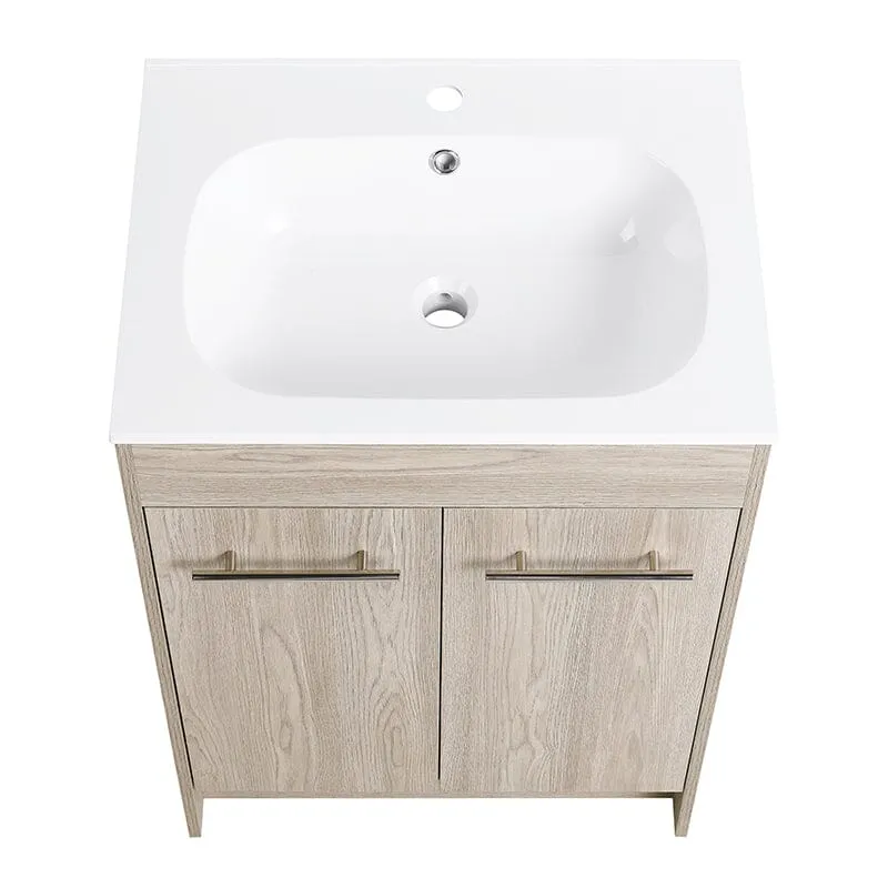 24-inch Freestanding Soft-Close Bathroom Vanity Cabinet with Sink