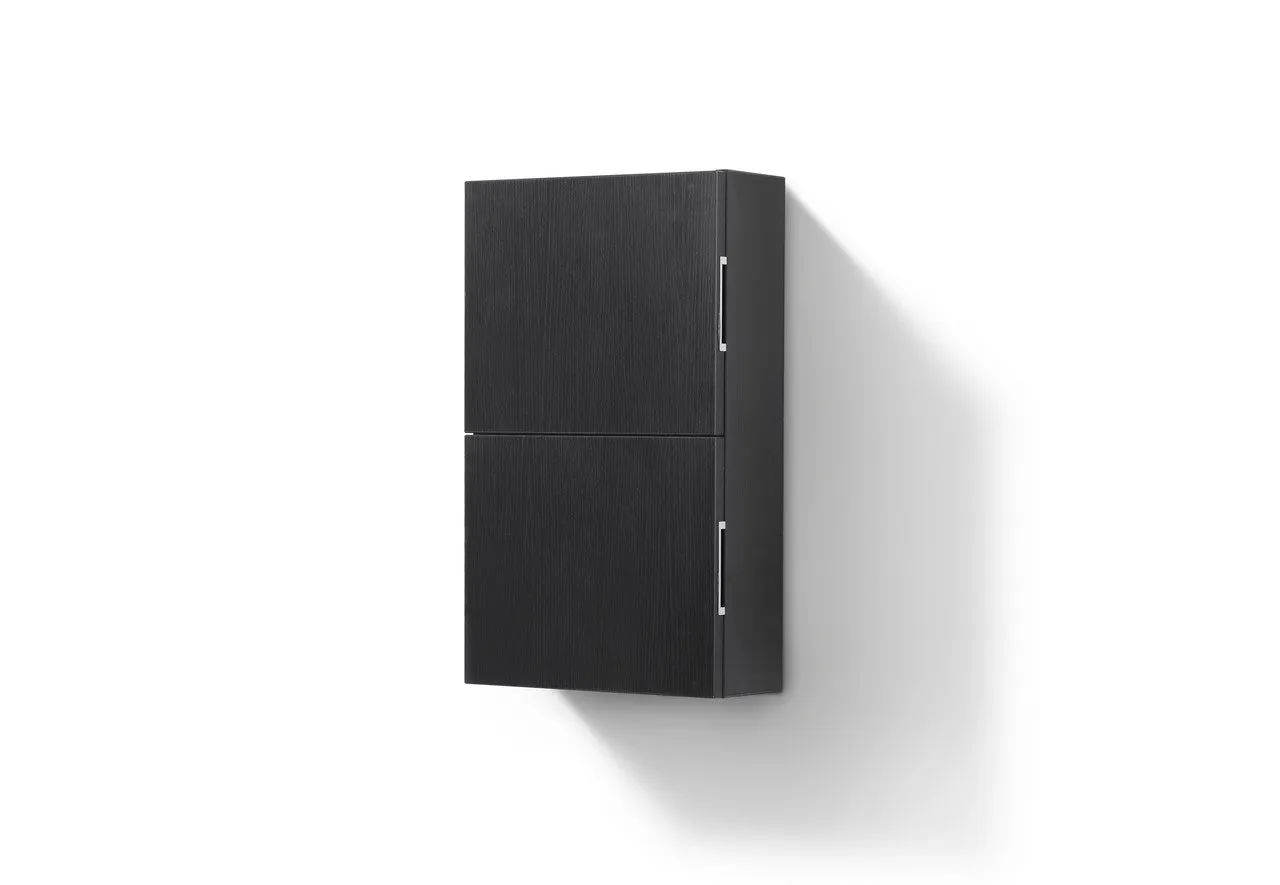 24" High Bathroom Linen Side Cabinets, Black