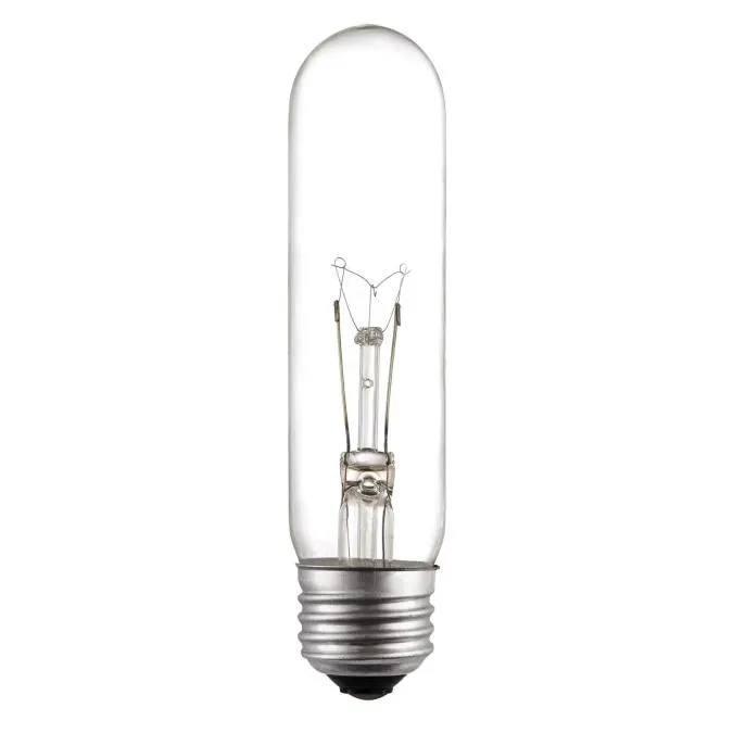 25 Watt T10 Incandescent Clear E26 (Medium) Base, 120 Volt, Card