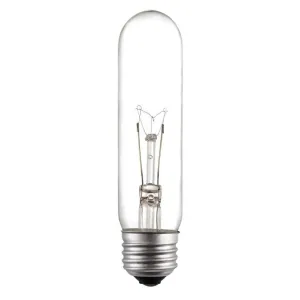 25 Watt T10 Incandescent Clear E26 (Medium) Base, 120 Volt, Card