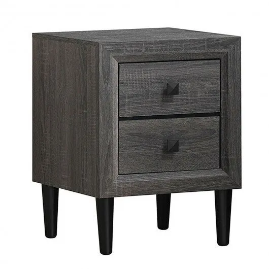 2PCS Nightstand W/2 Drawer Multipurpose