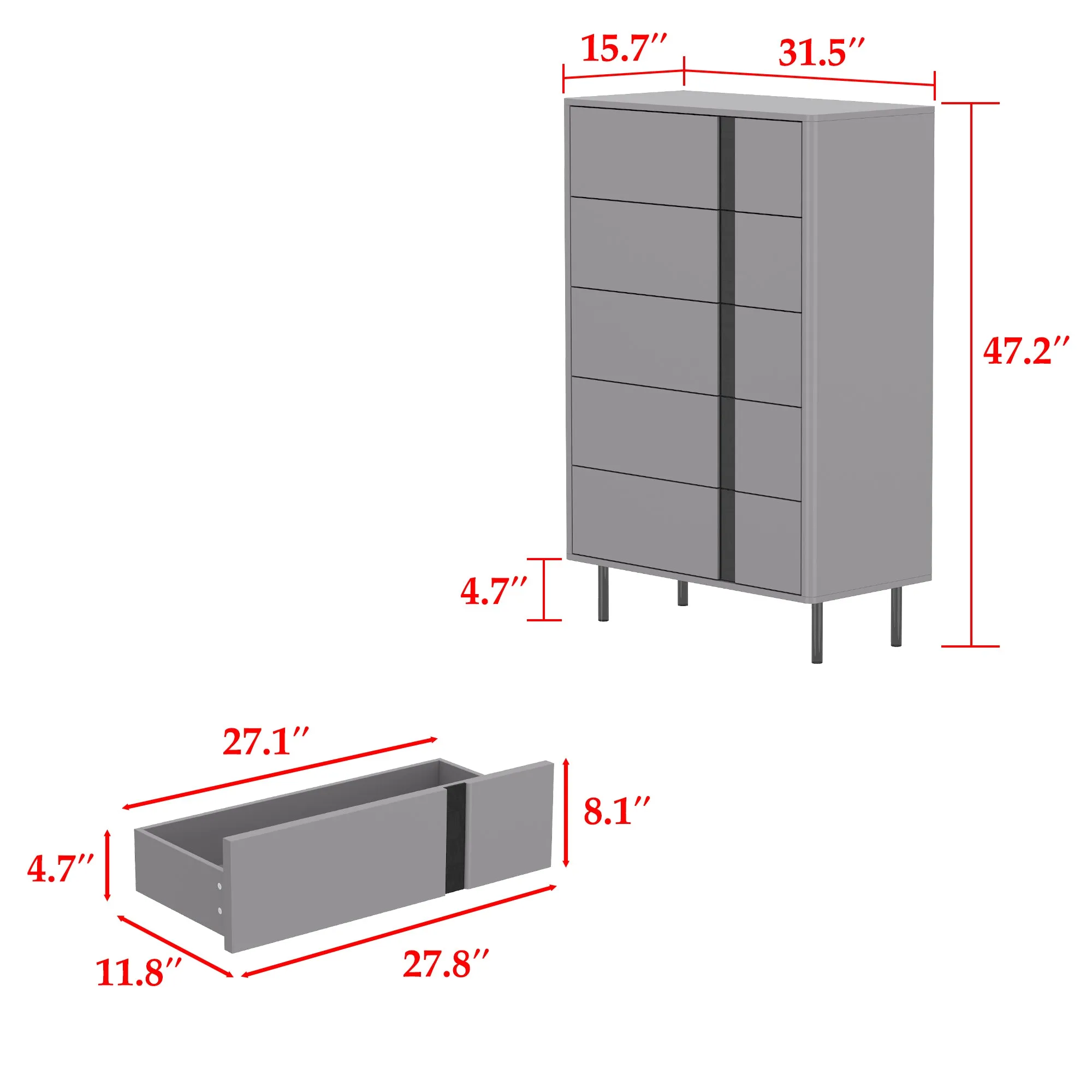 31.5 "W 5 - Drawer Dresser