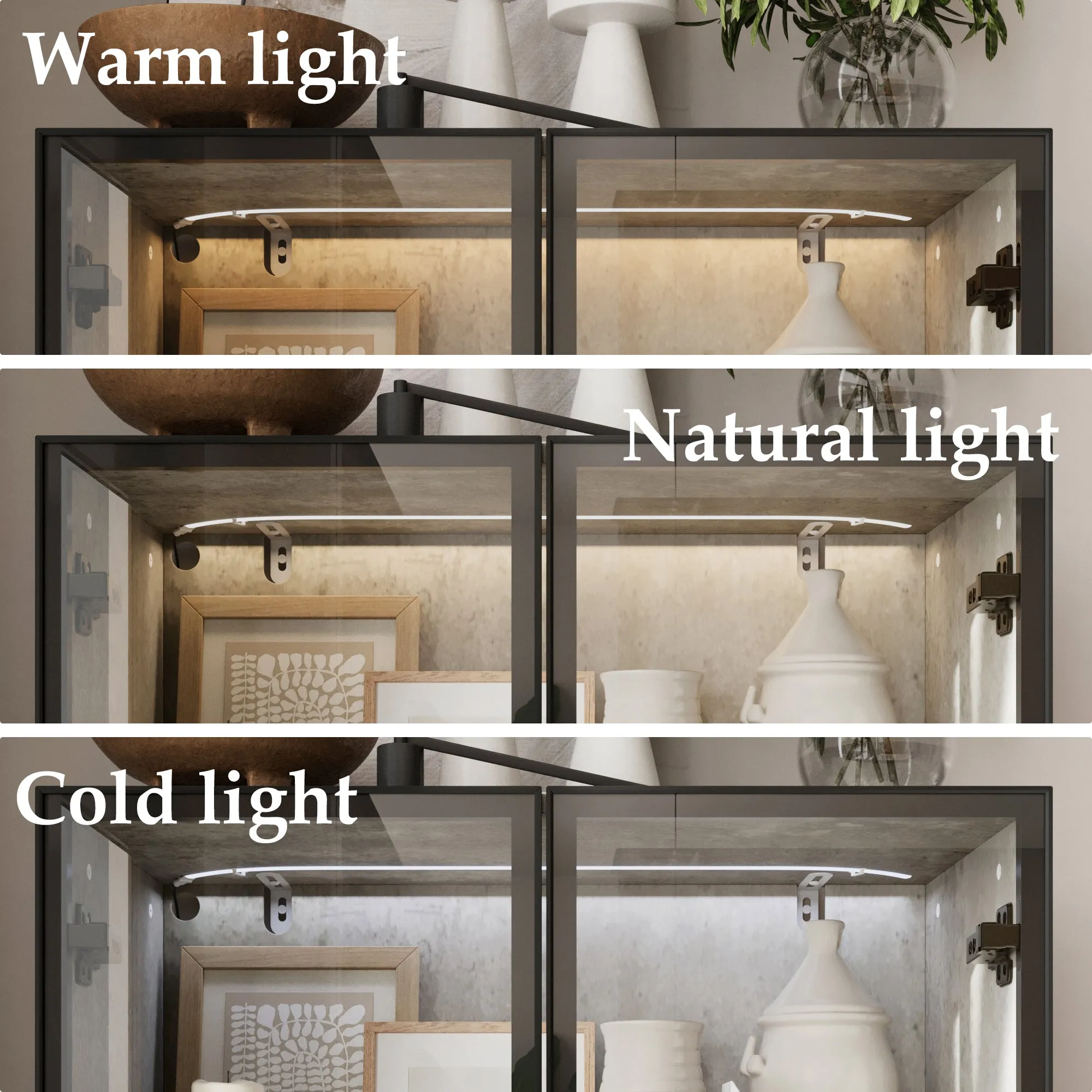 4-Shelf Glass Door Display Case With LED Lights