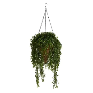 45” Gleditsia Artificial Plant in Hanging Cone Basket UV Resistant (Indoor/Outdoor)