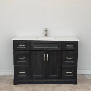 48" Narrow Step-Shaker Vanity in Charcoal Grey