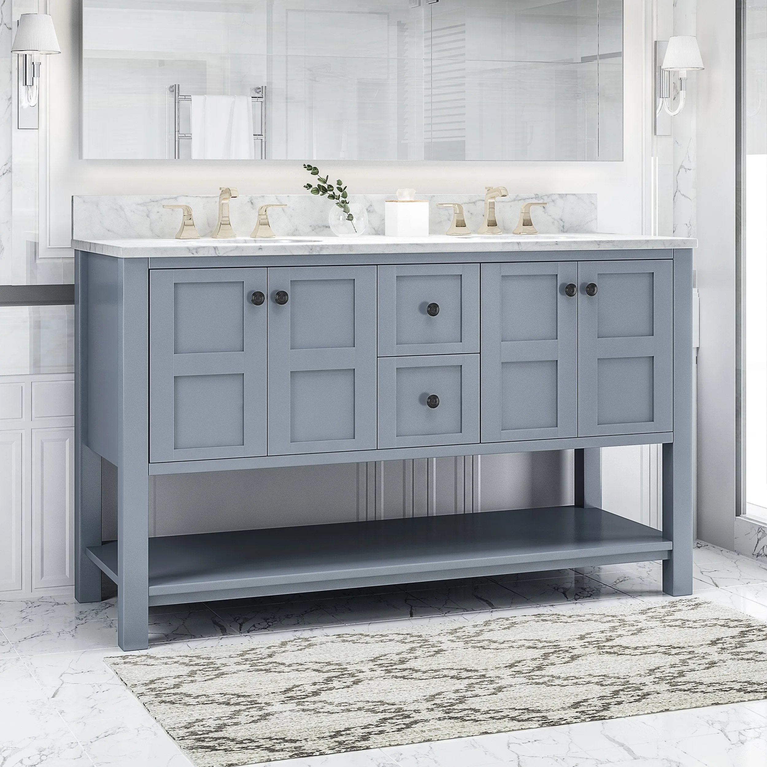 60" Wood Bathroom Vanity (Counter Top Not Included) - NH178703