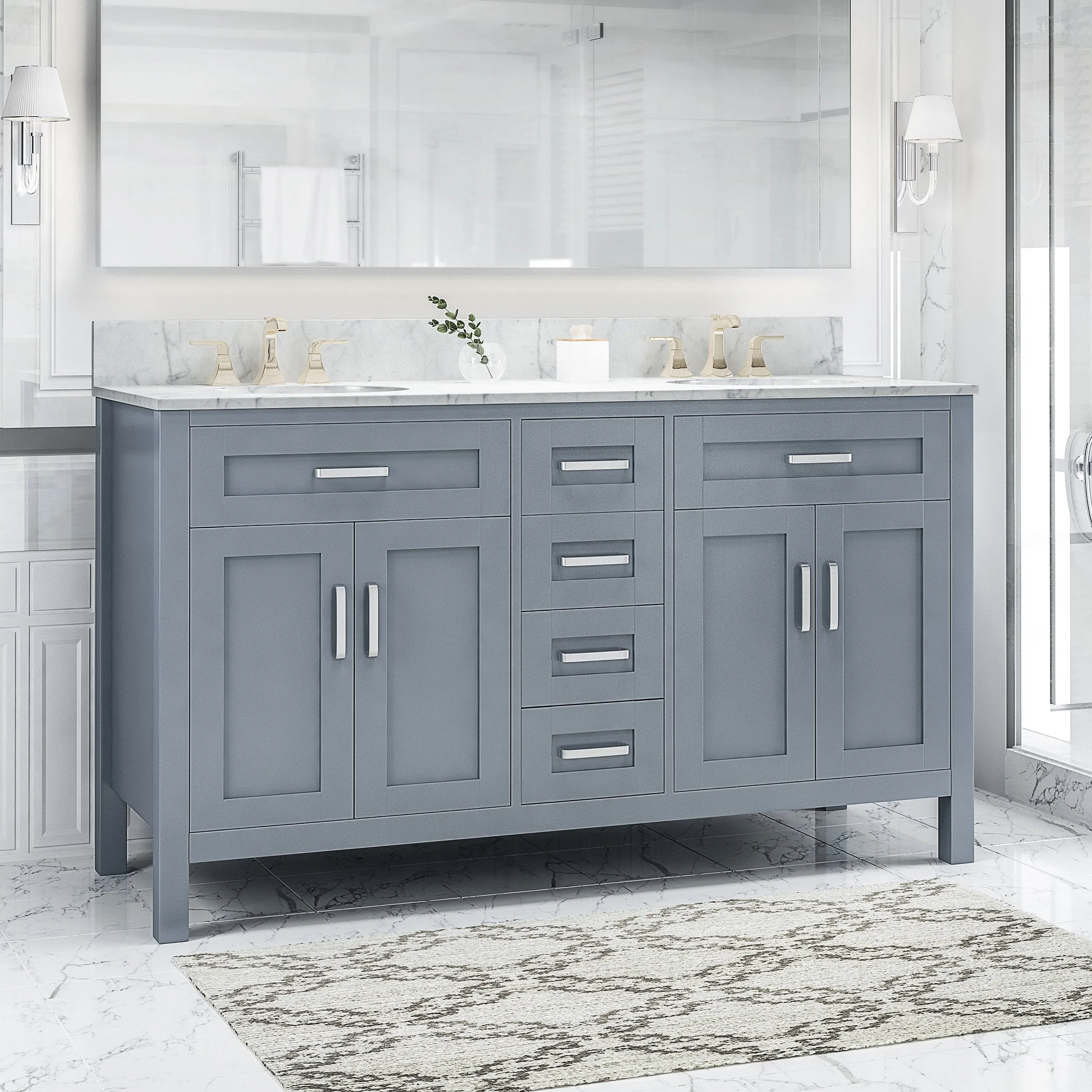 60" Wood Bathroom Vanity (Counter Top Not Included) - NH358703