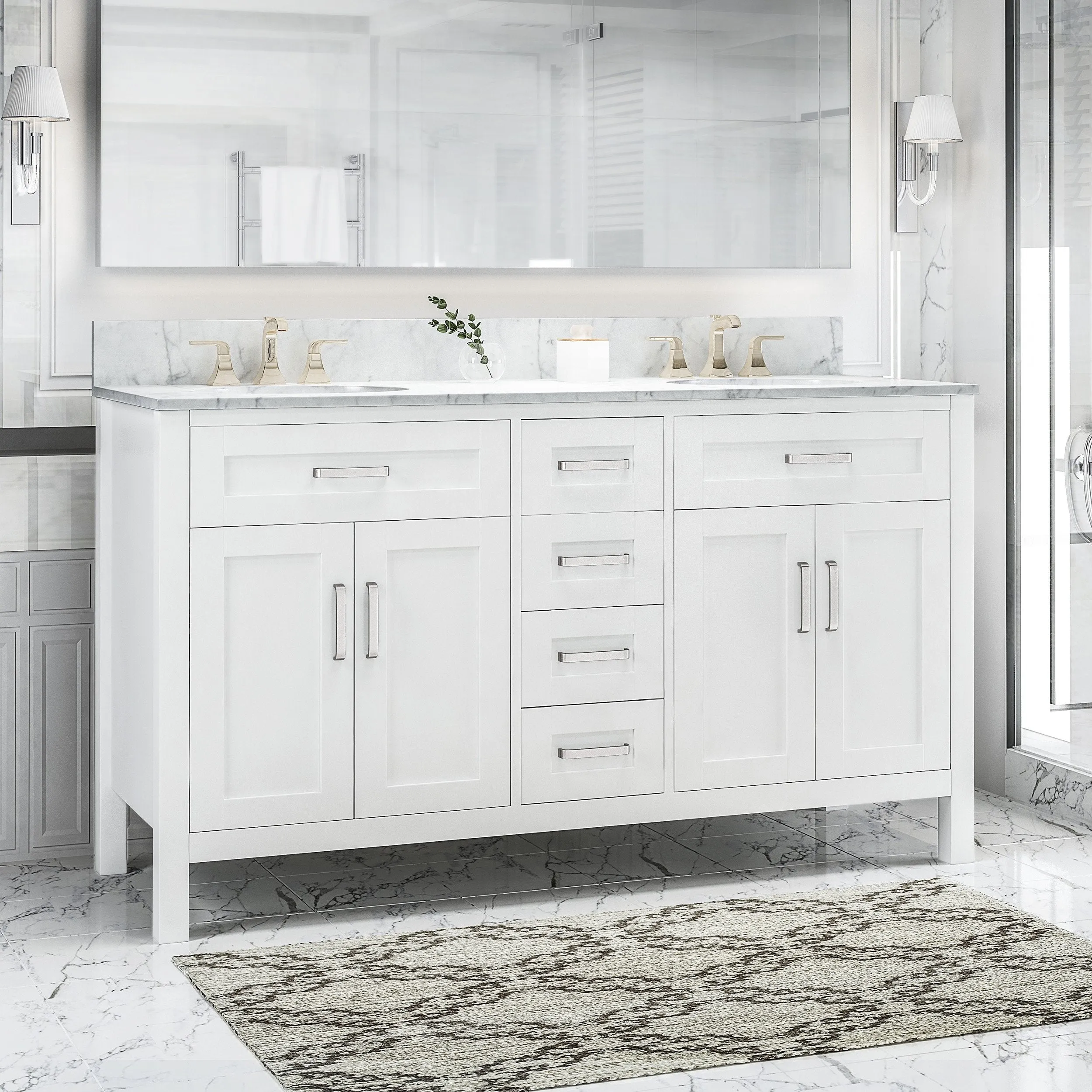 60" Wood Bathroom Vanity (Counter Top Not Included) - NH358703