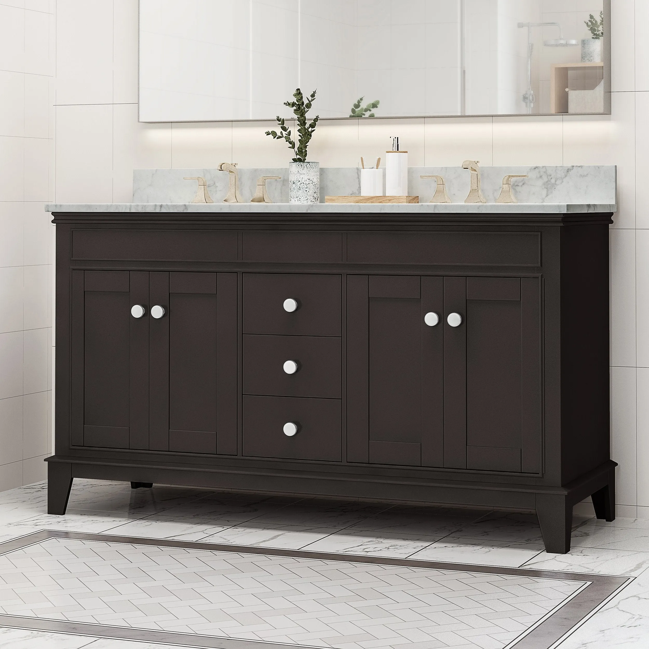 60" Wood Bathroom Vanity (Counter Top Not Included) - NH448703