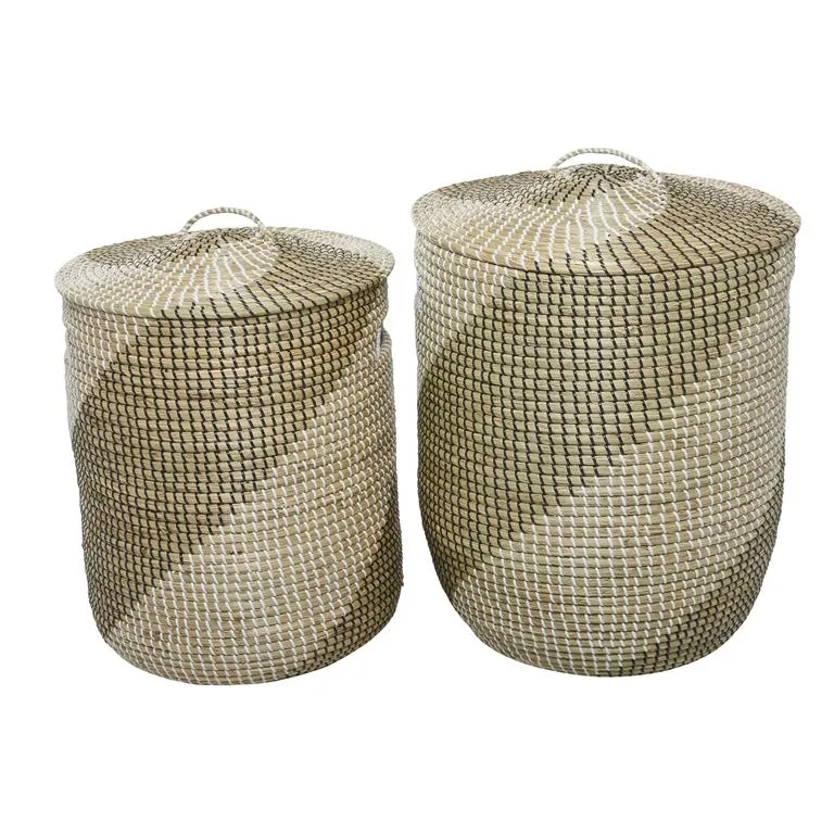 85554 2pc Basket Set in Seagrass/Brown