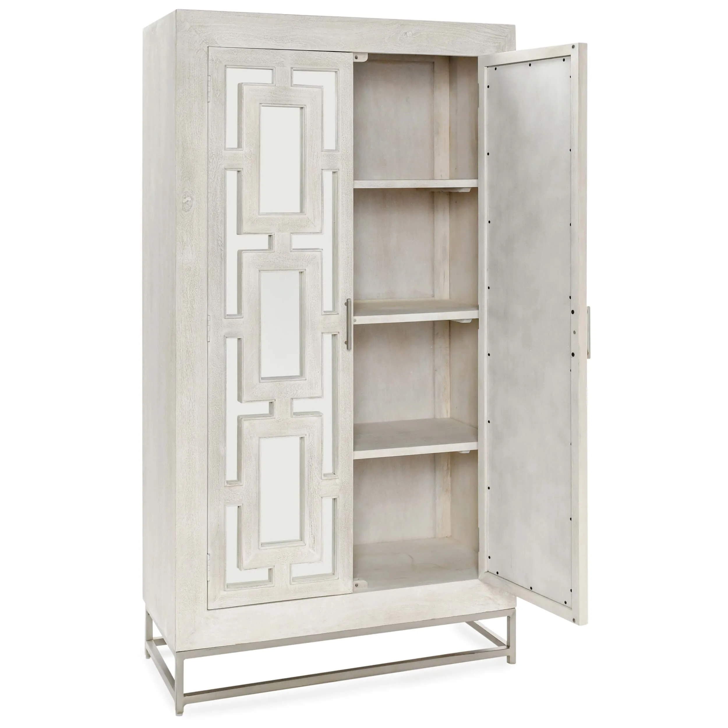 Adina Tall Cabinet, White Washed