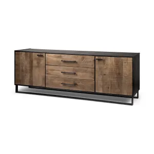 Alvin Sideboard Brown Wood | Black Metal