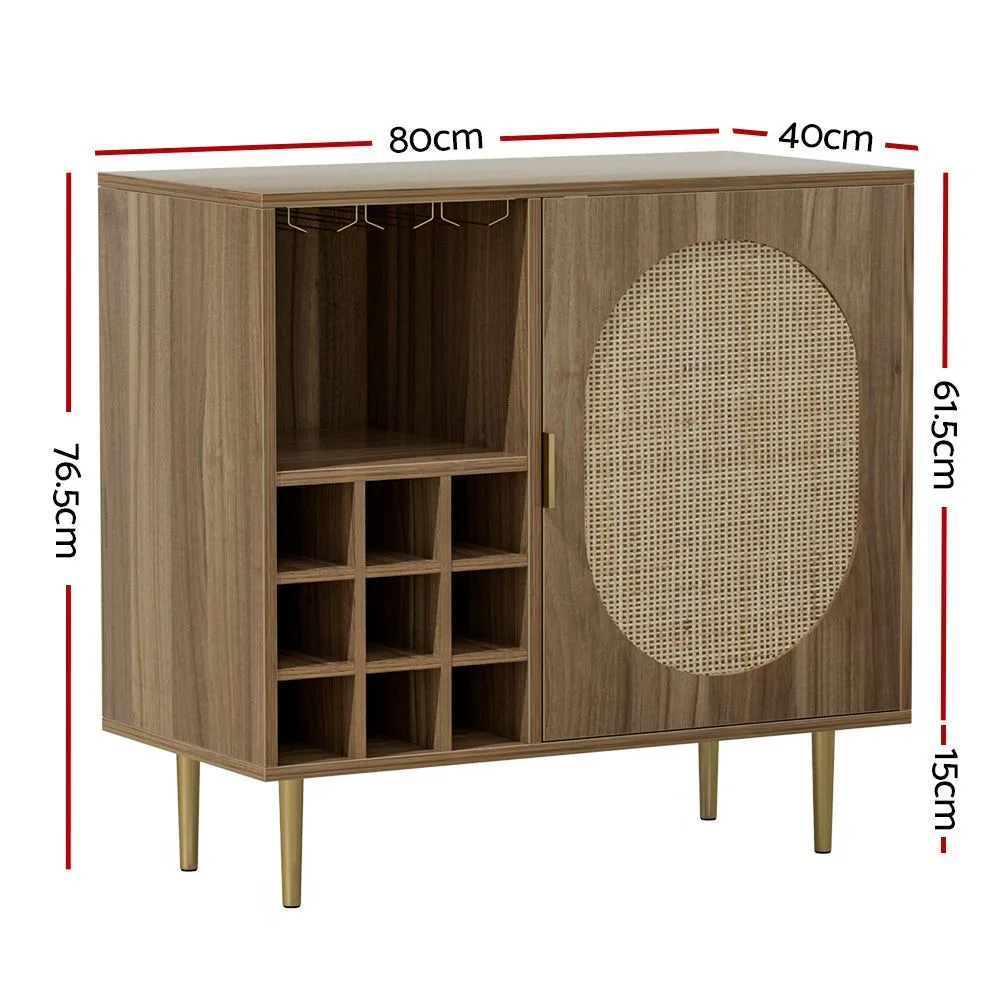 Anya Rattan Buffet Sideboard Storage Wine Rack Cupboard Server Cabinet Kitchen