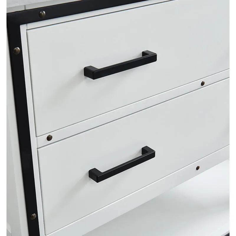 Axel Dove White Freestanding Vanity Cabinet with Single Basin Integrated Sink and Countertop - Two Drawers (37" x 34.5" x 22")