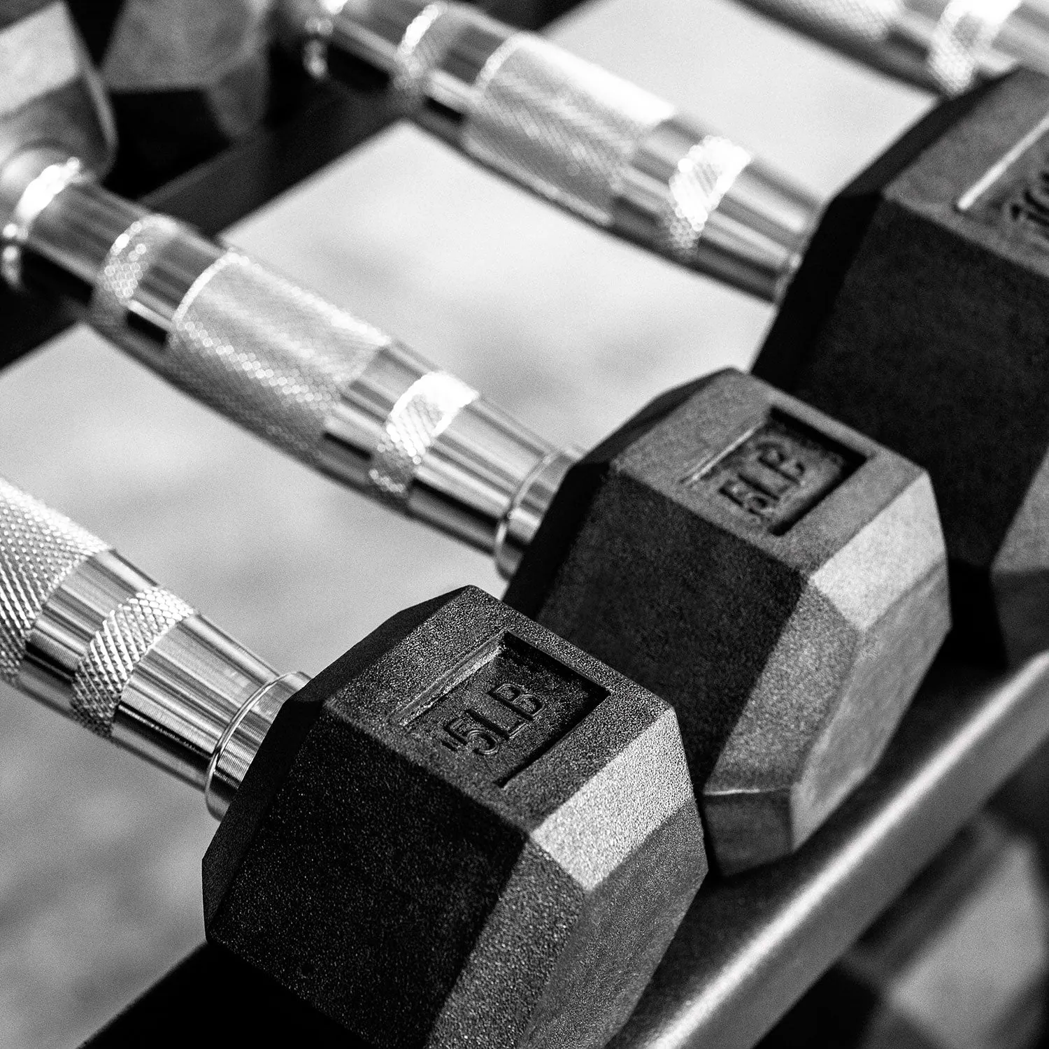 Better Body Rubber Hex Dumbbell Set   Weight Rack | 5-50lbs & Premium Bench Bundle