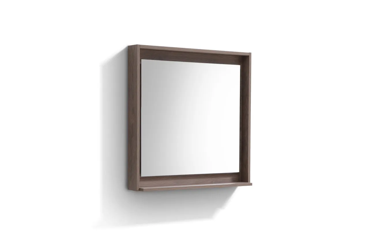 BLISS -30"BUTTERNUT Mirror with Wood Fame & Bottom Shelf