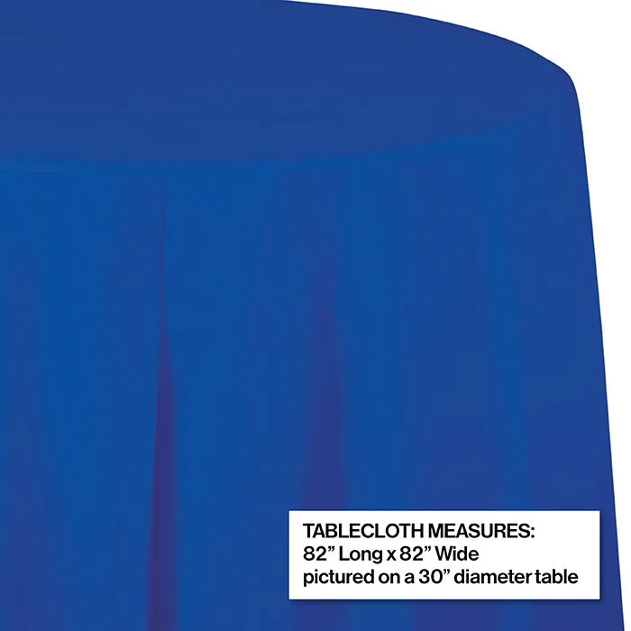 Bulk Cobalt Blue Round Plastic Table Covers (12 per Case)