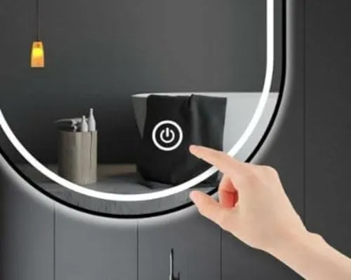 Capsule LED Bathroom Mirror with Touch Sensor and 2 Light Mode (Warm White, Cool White) for Your Wash Basin (18x24 Inch)