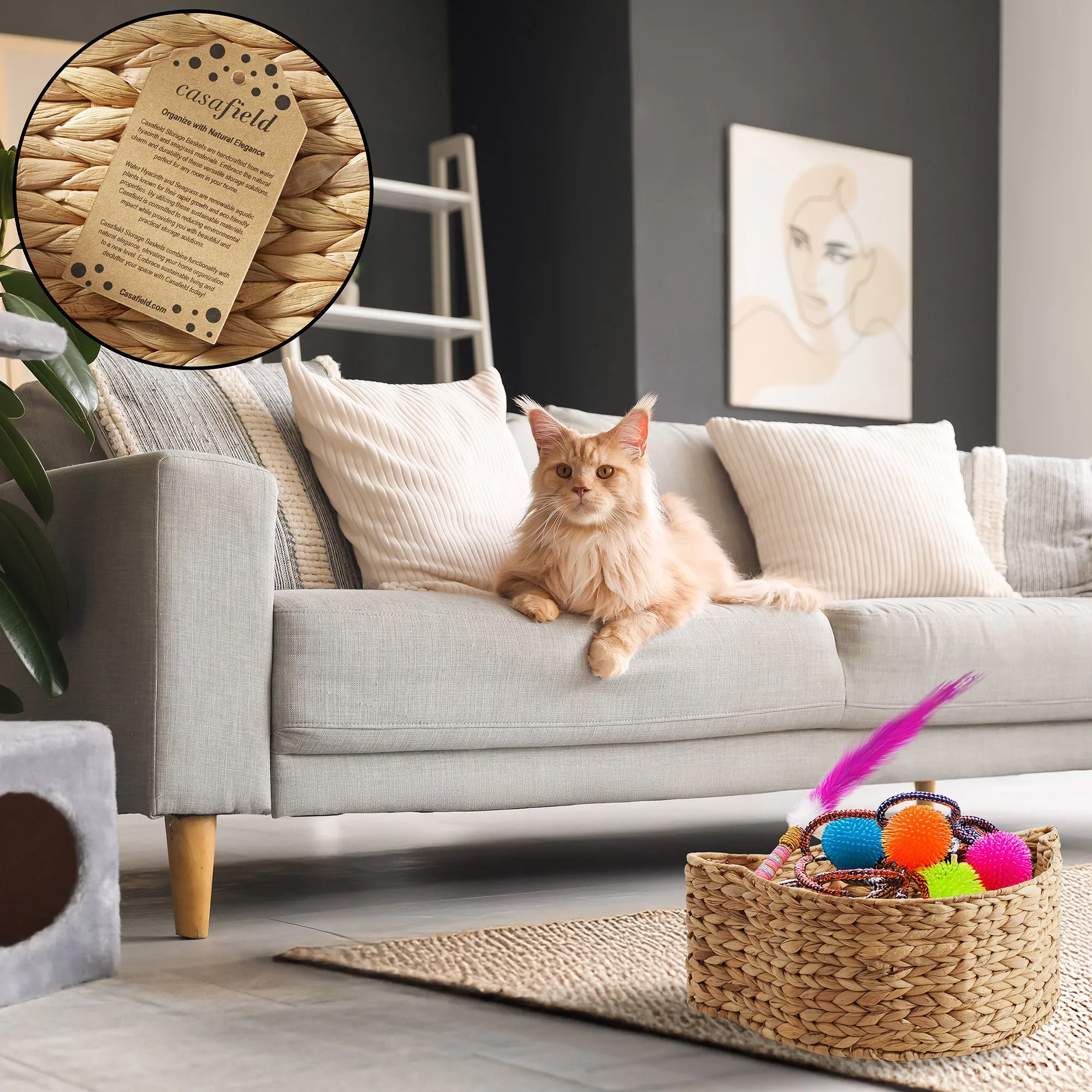 Cat Shaped Basket for Pet Toys