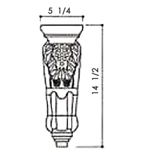 CORBEL WITH GRAPE DESIGN C1962 6"1/2WX14"3/4HX5"5/8D