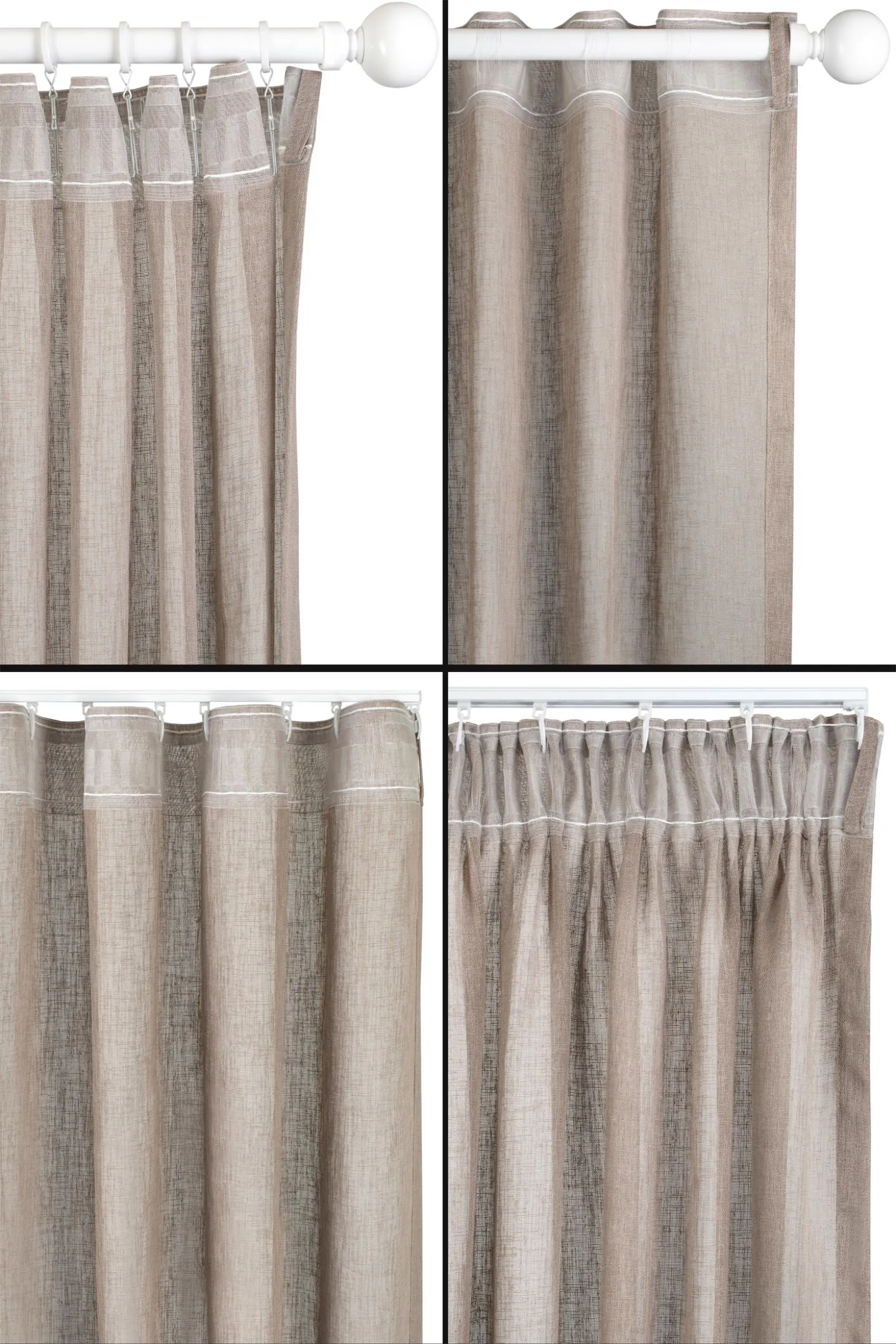 Curtain set Hasta Malva Hotel, gray-beige