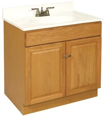 Design House Claremont Bathroom Vanity Cabinet' Ready To Assemble' 2 Door' Honey Oak' 30X31-1/2X21-1/2 In.