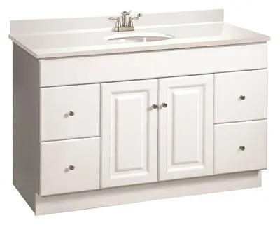 Design House Wyndham Bathroom Vanity Cabinet' Ready To Assemble' 2 Door' 4 Drawer' White' 48X31-1/2X21 In.