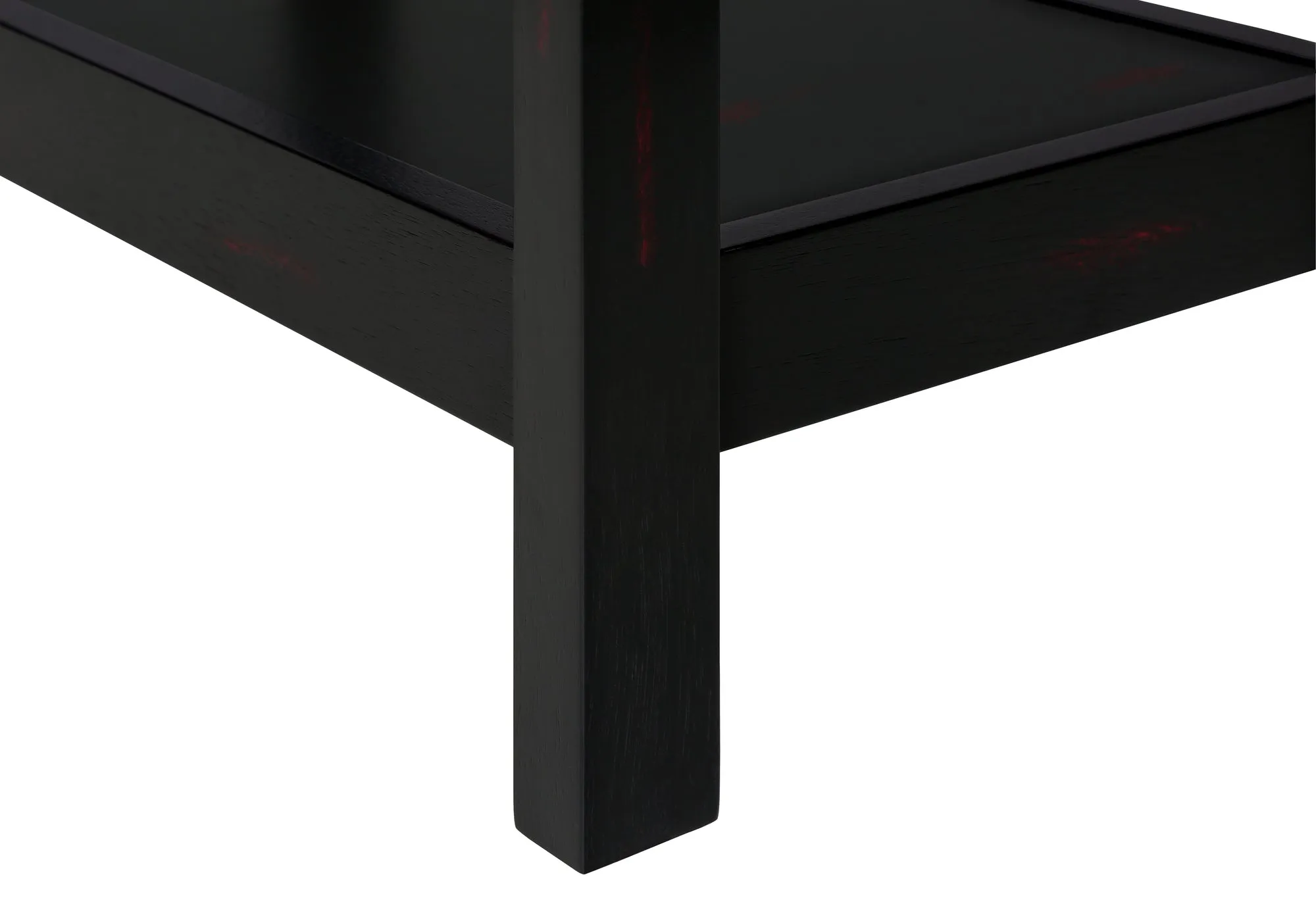 EleganceEdge 2-Tier Accent Table - Black Veneer Nightstand with Storage Drawer