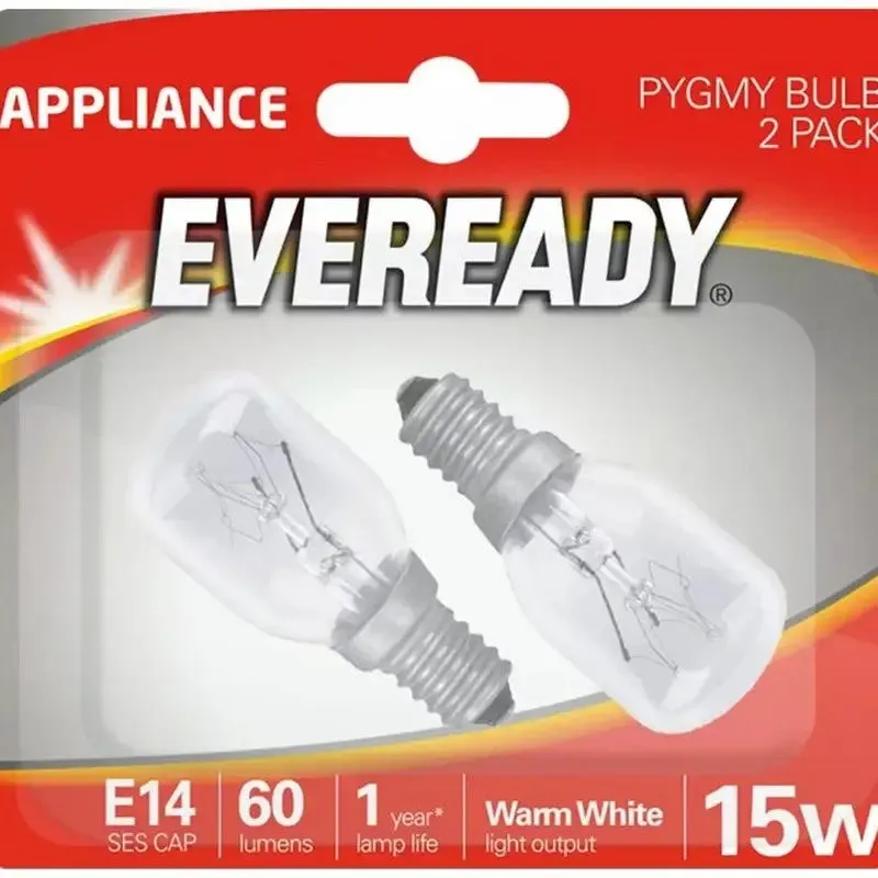 Eveready Appliance Pygmy Bulb SES / E14 15W Warm White 2 Pack