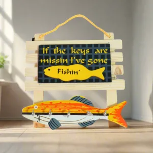 Fishing Key Holder for Living Room Wall Decor