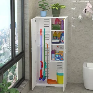 Floor Standing PVC MOP / Janitor Shelf Bathroom Accessories Storage Waterproof Bathroom Cabinet