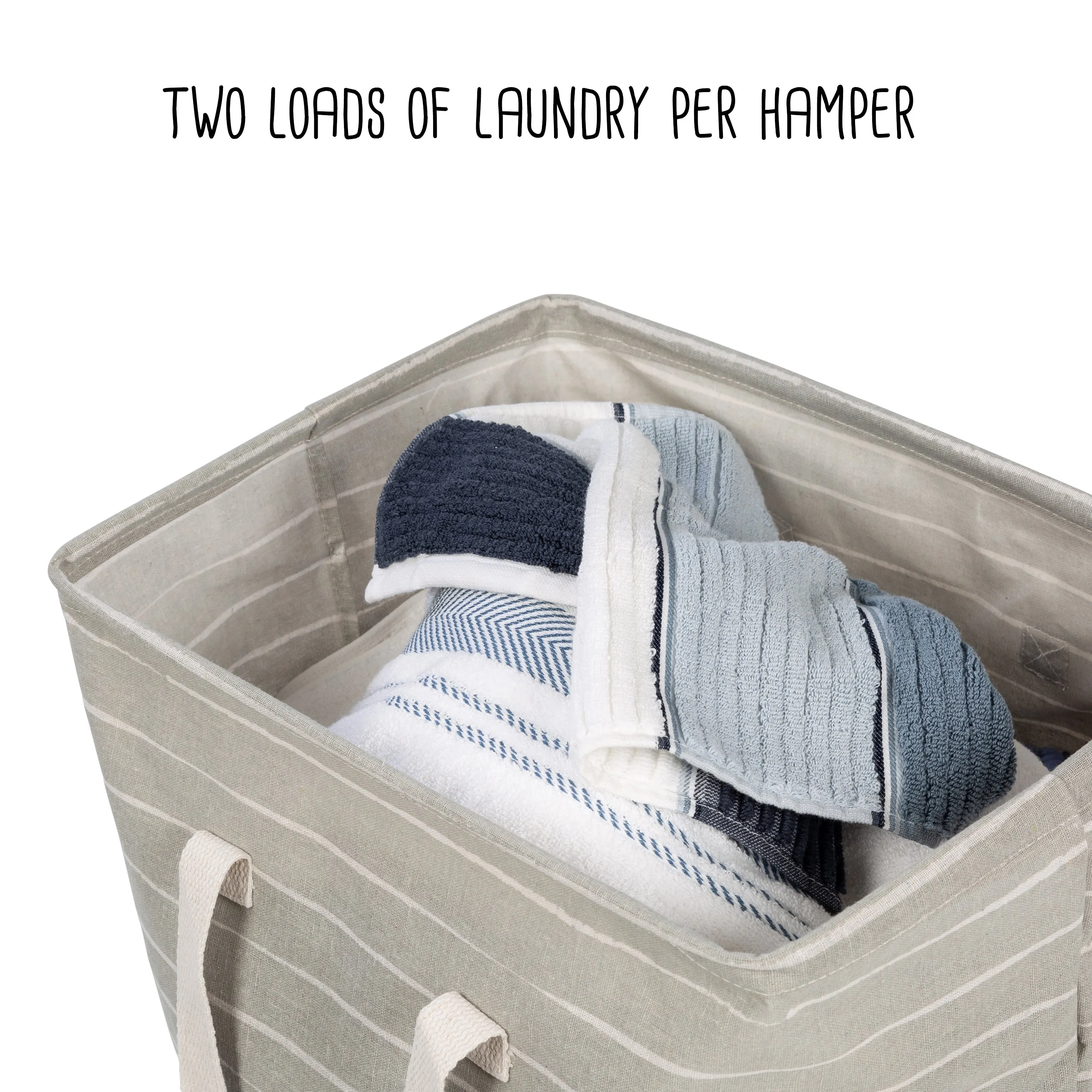 Foldable Fabric Laundry Hampers with Handles (Set of 2)