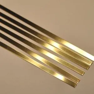 Golden Traders 0.5 Inch X 8 Feet Length Golden Chrome Stainless Steel Mirror Strip PVD Coated for Decoration, Furniture, Highlighters, Multiple Uses Strip Pack of 3