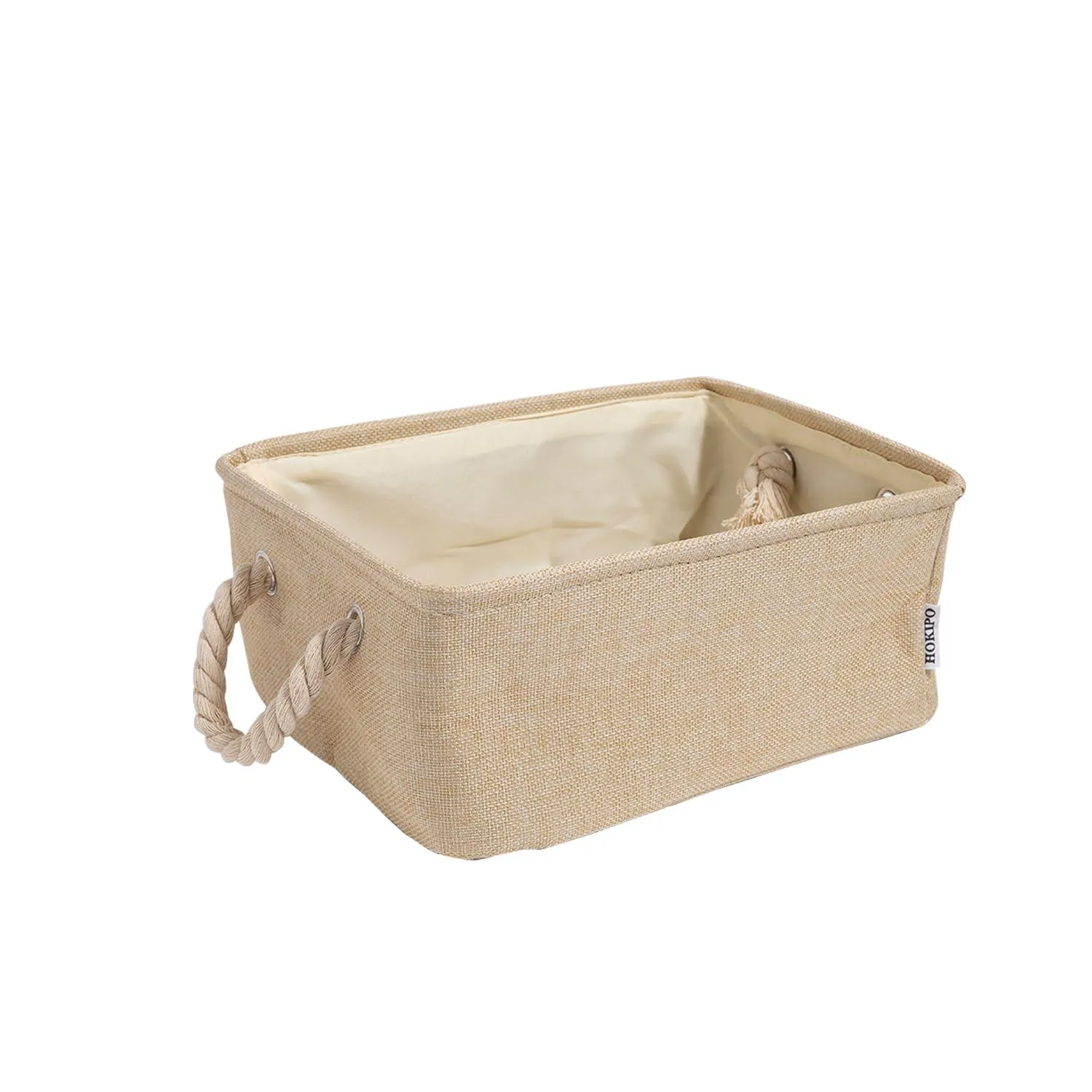 HOKIPO Eco-Friendly Foldable Baskets for Storager, Beige