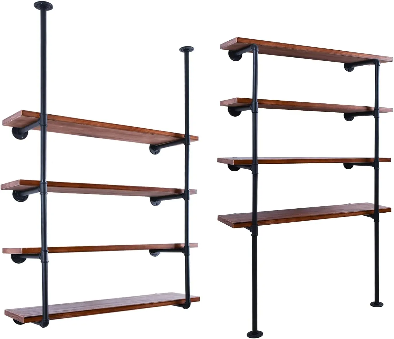 Industrial Iron Pipe DIY Shelf - 4 Tier