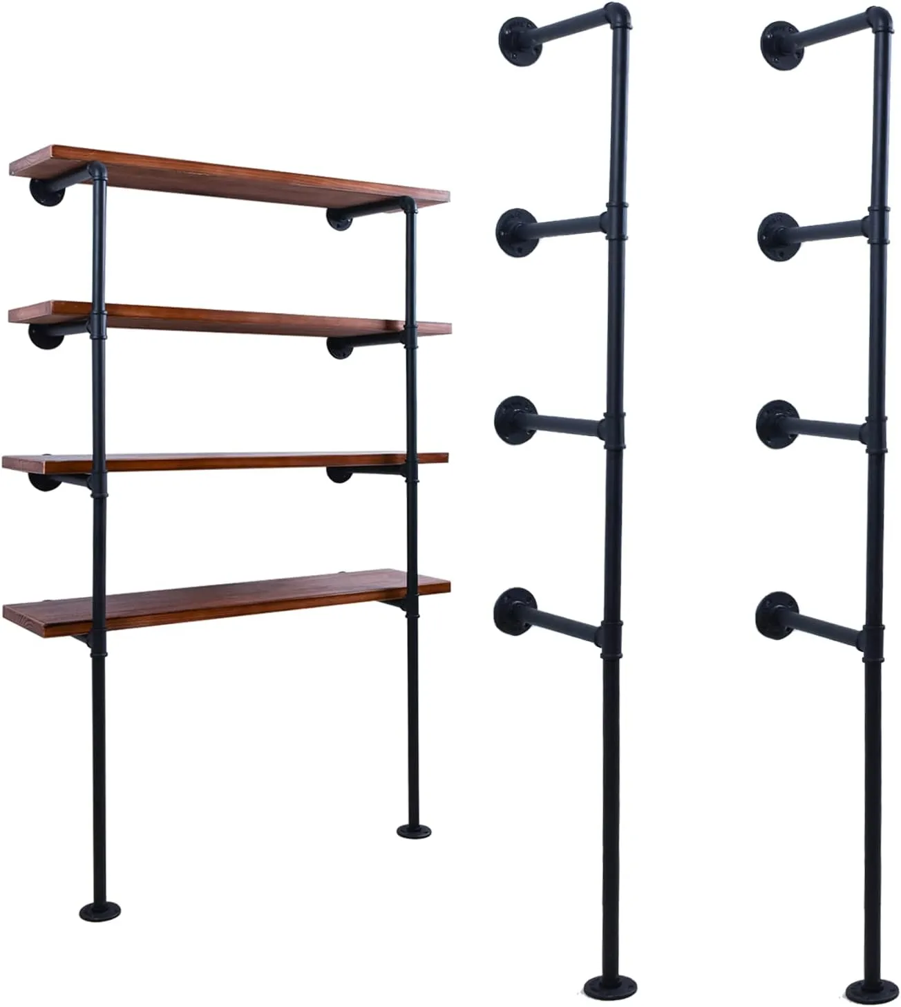 Industrial Iron Pipe DIY Shelf - 4 Tier