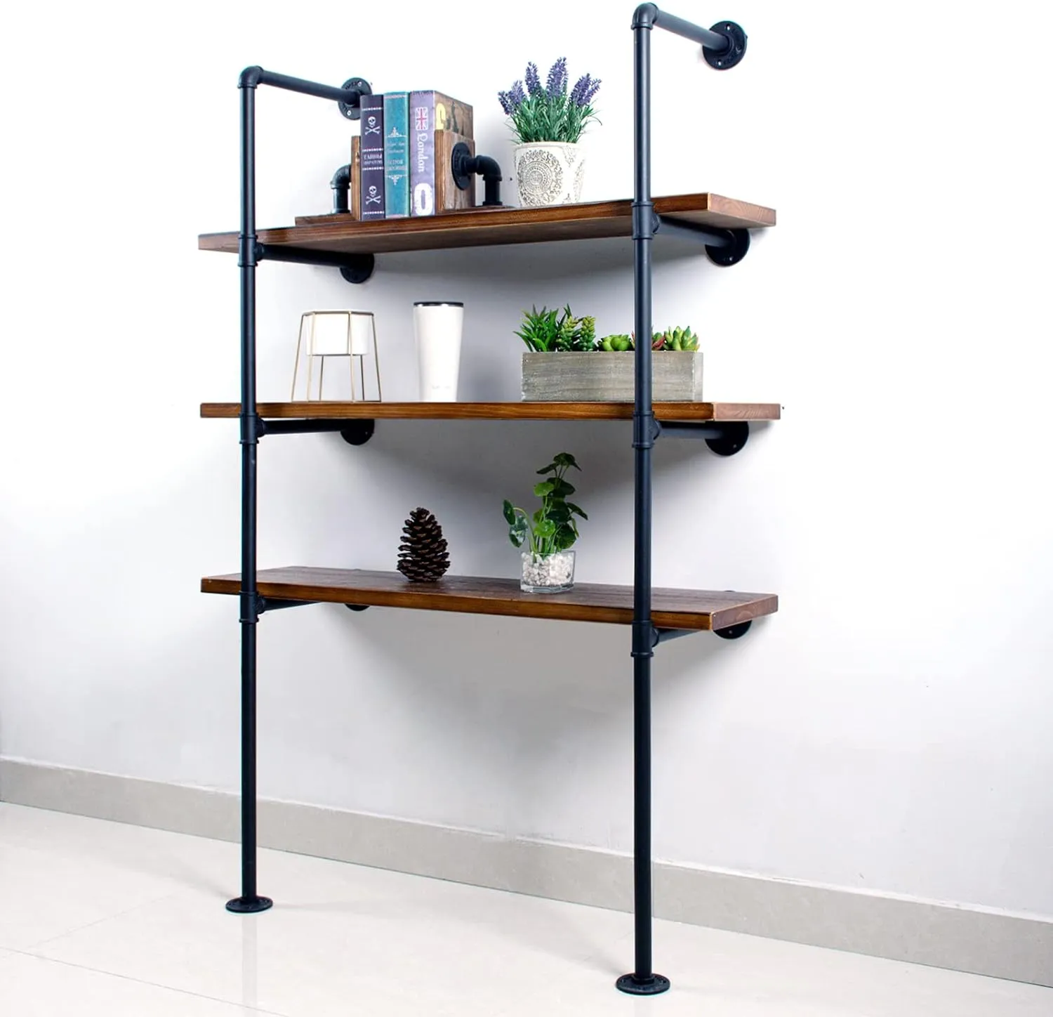 Industrial Iron Pipe DIY Shelf - 4 Tier