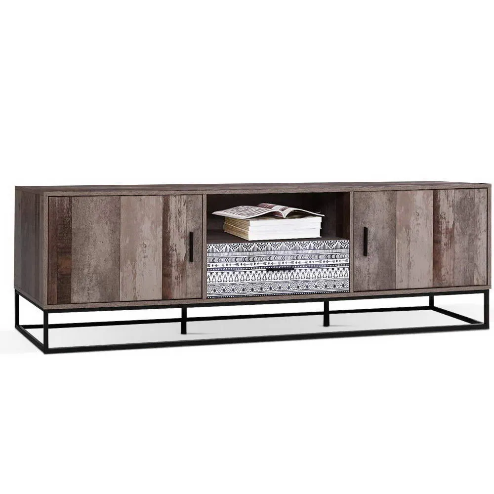 Industrial Timber TV Cabinet with Storage, 180cm - Artiss