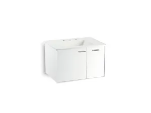 Jute Linen White Wall Mount Vanity (31.75" x 24" x 23.25")