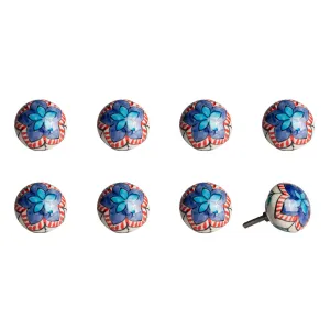 Knob-It Home Decor Classic Cabinet & Drawer Knobs-Blue/Orange/White