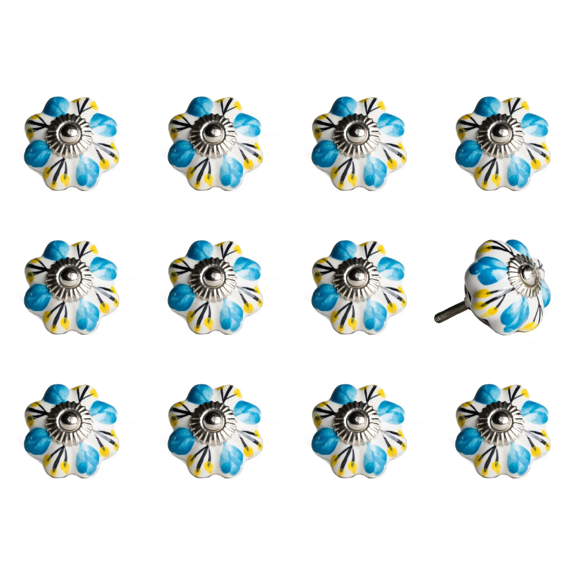 Knob-It Home Decor Classic Cabinet & Drawer Knobs-Blue/Yellow/White/Silver