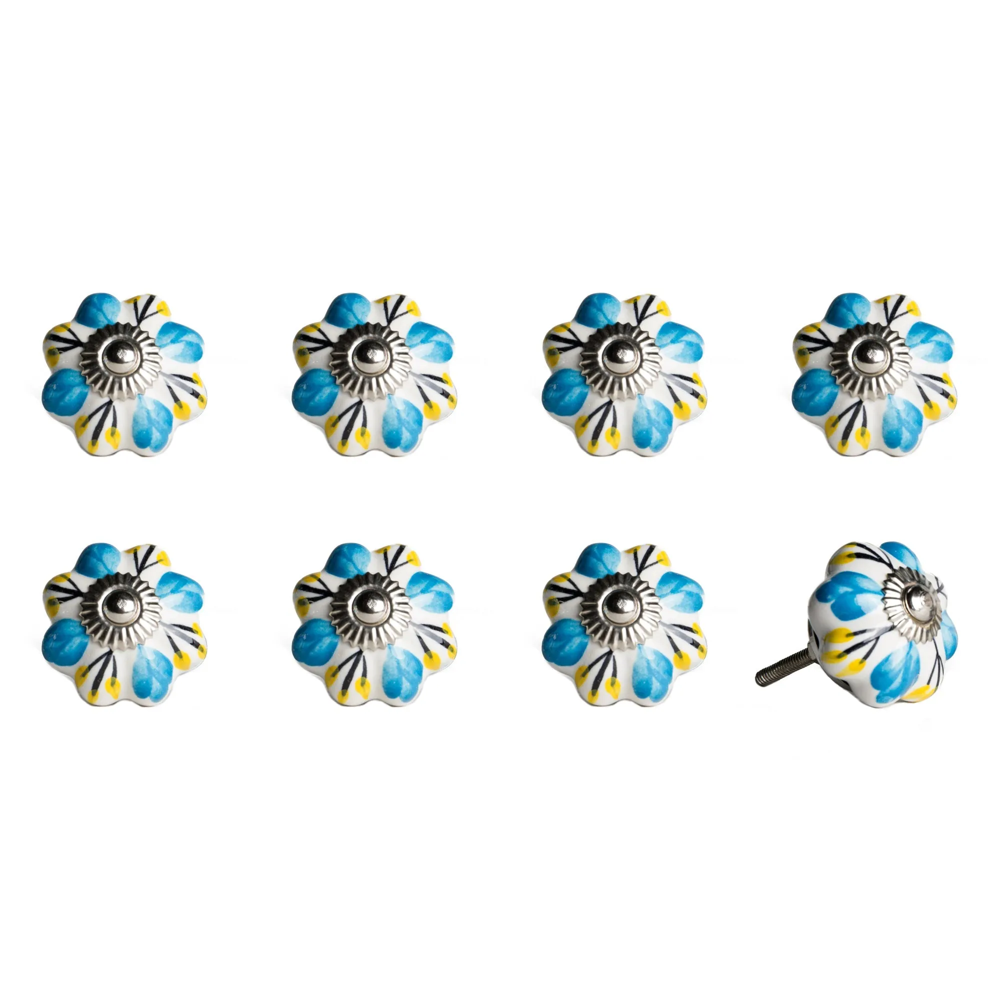 Knob-It Home Decor Classic Cabinet & Drawer Knobs-Blue/Yellow/White/Silver