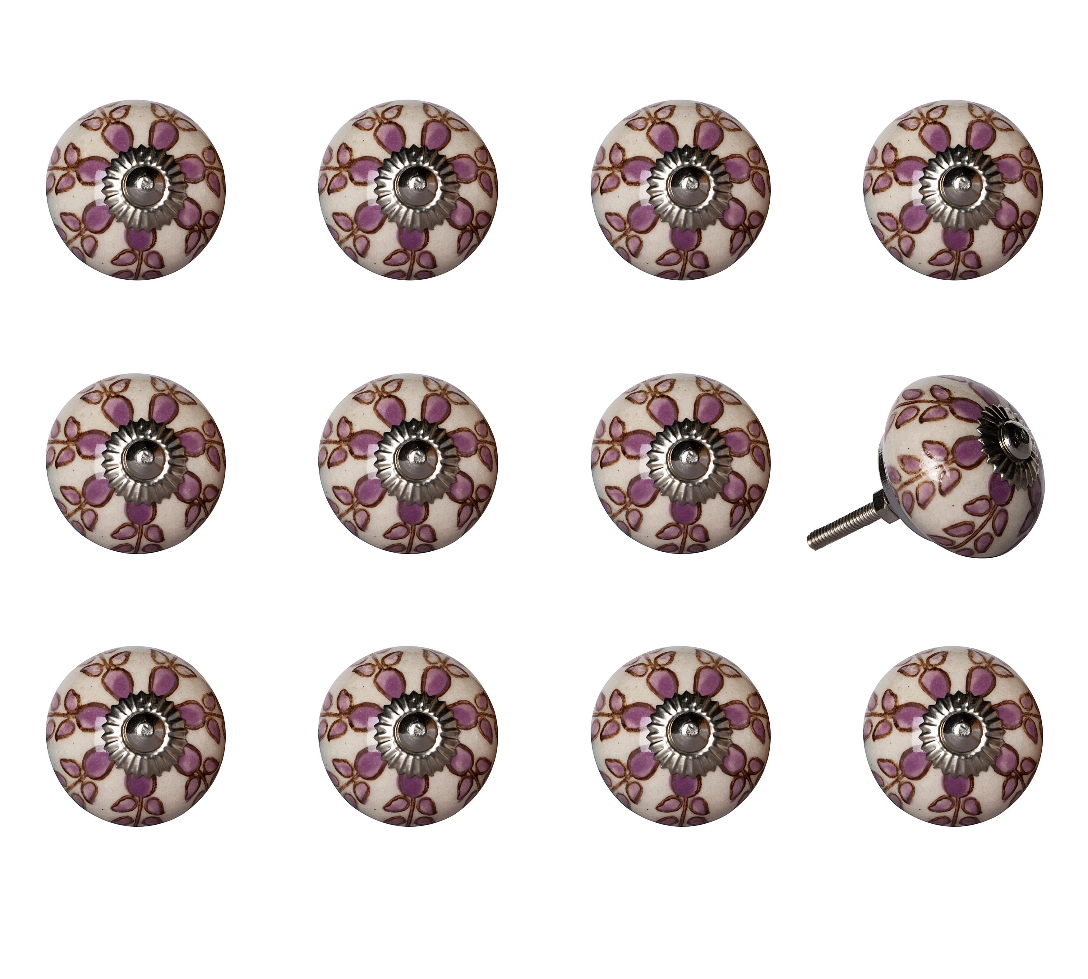 Knob-It Home Decor Classic Cabinet & Drawer Knobs-Lavender/Cream/Silver