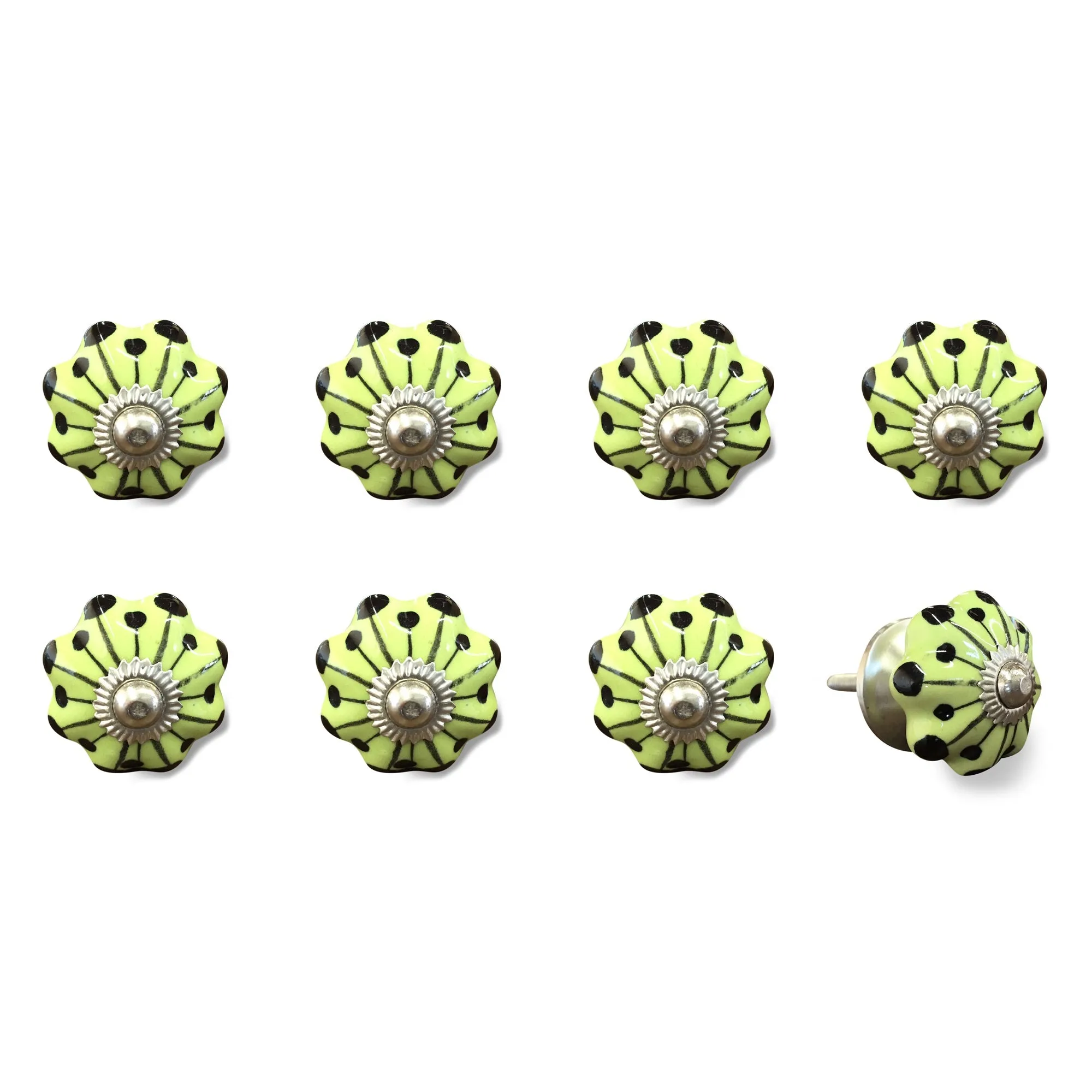 Knob-It Home Decor Classic Cabinet & Drawer Knobs-Lime Green/Navy/Silver