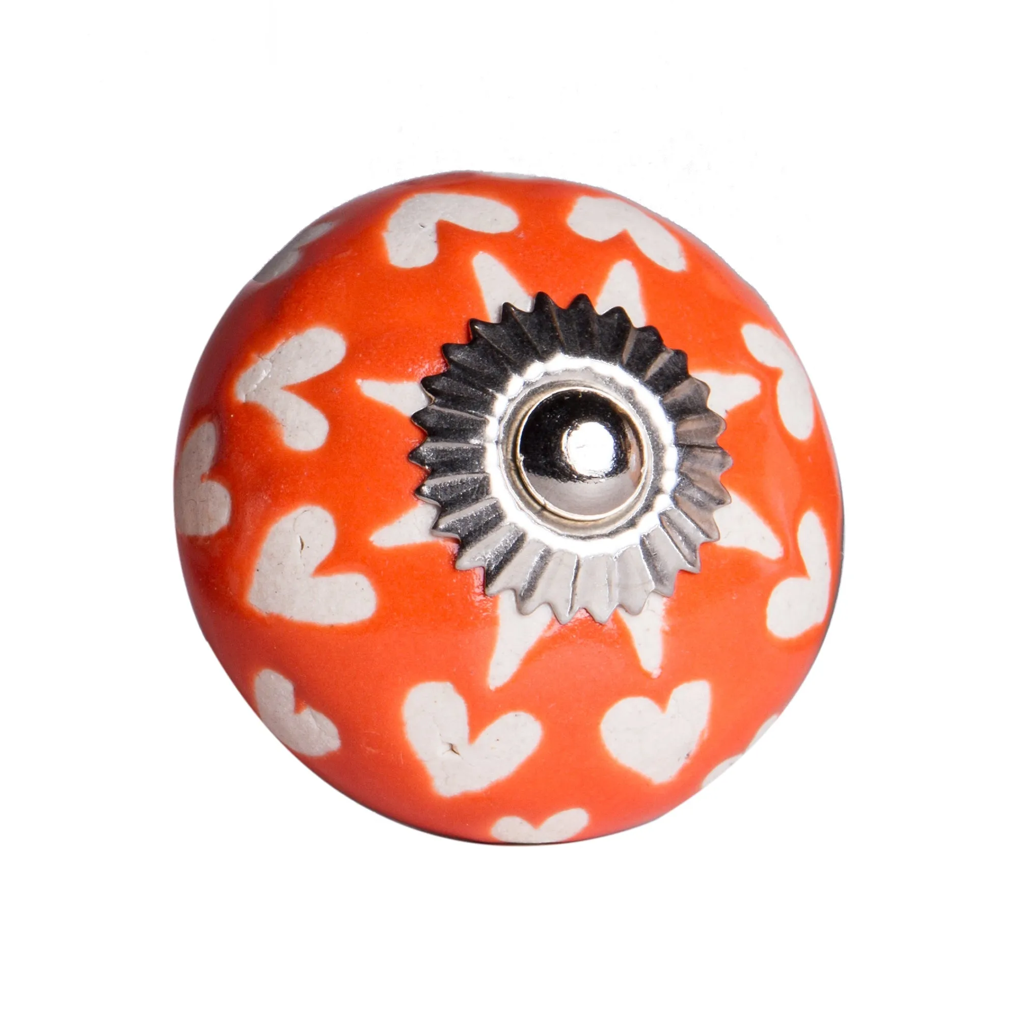 Knob-It Home Decor Classic Cabinet & Drawer Knobs-Orange/White/Silver