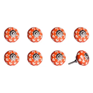 Knob-It Home Decor Classic Cabinet & Drawer Knobs-Orange/White/Silver